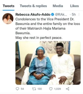 Rebecca Akufo tweet